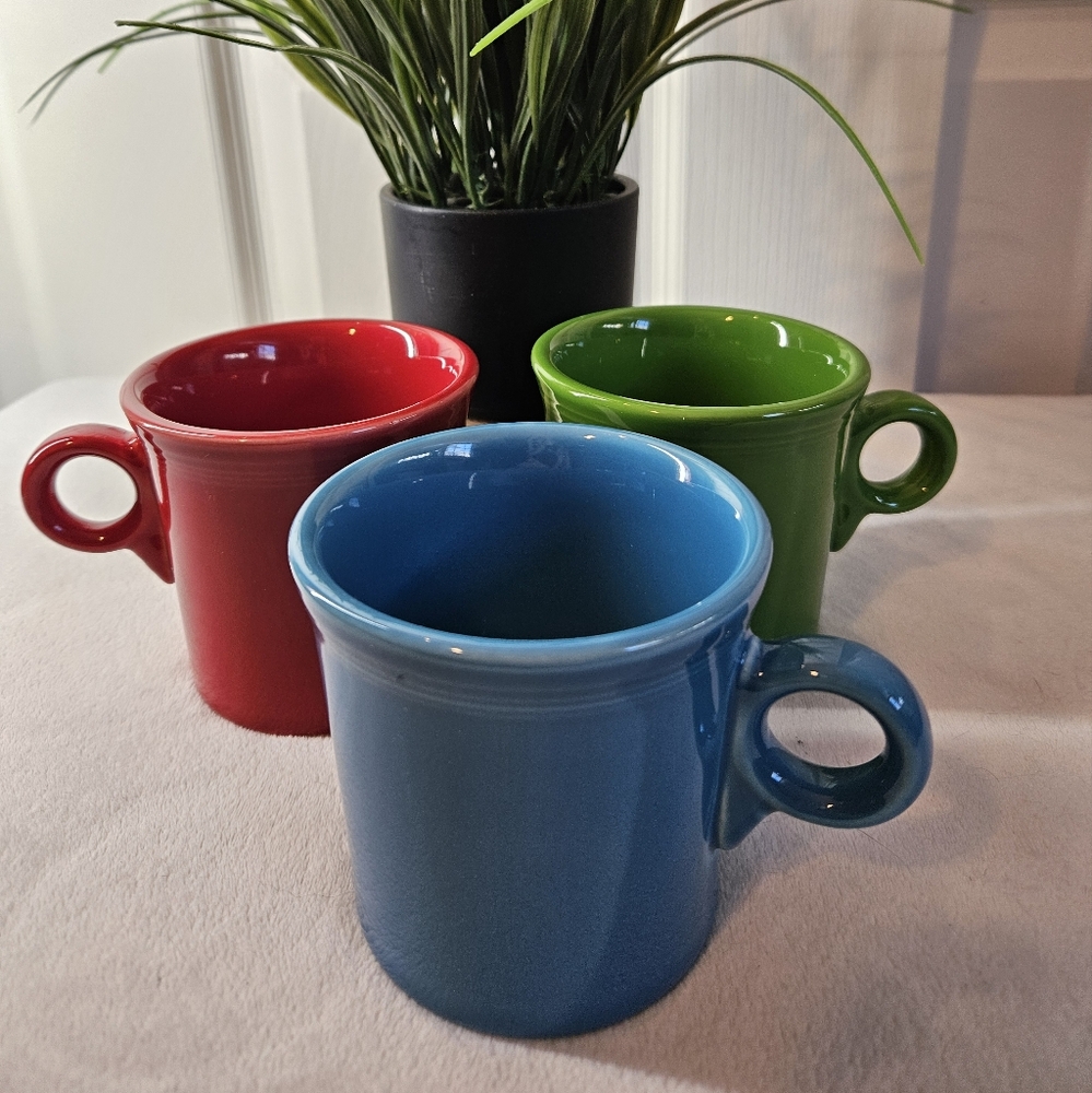Fiestaware Colorful Ceramic Mug Set for Dining Red green blue